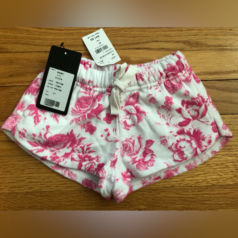Flowers By Zoe (fbz) White & Pink Floral Shorts - Picture 6 of 10